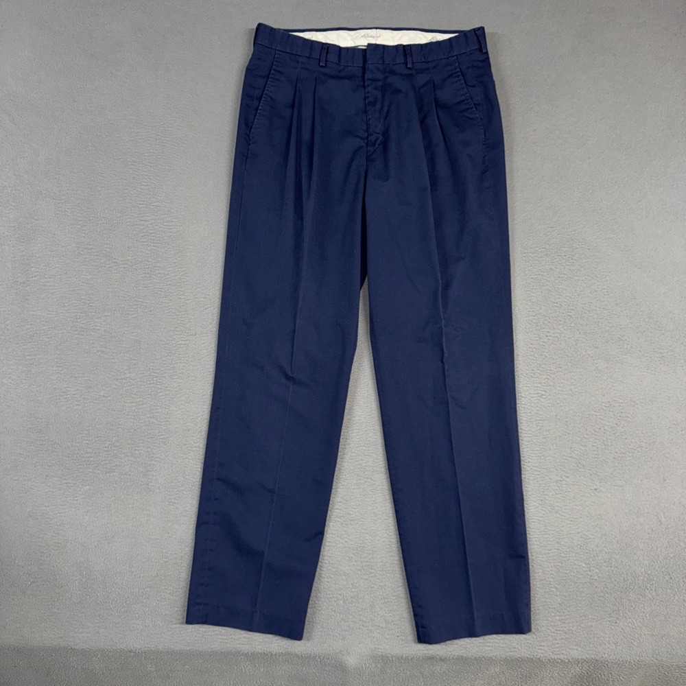 Eddie Bauer Pants Mens 35 (Fits 34x32) Blue Classic Pleated Vintage Trousers